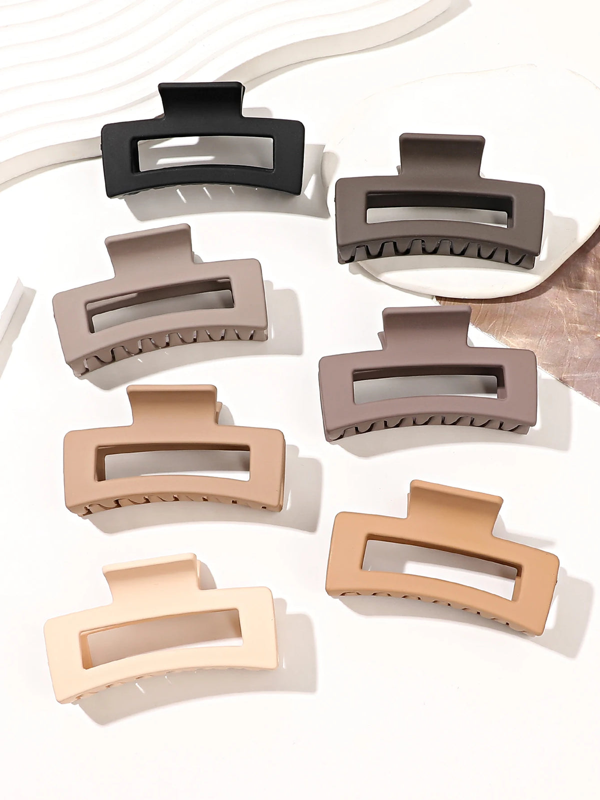 7 Uds. Pinzas en forma de garra para el pelo cuadradas medianas de 3,4 "para mujer, pelo grueso y fino, pinzas de mandíbula de plátano mate de sujeción fuerte, accesorios para el cabello.