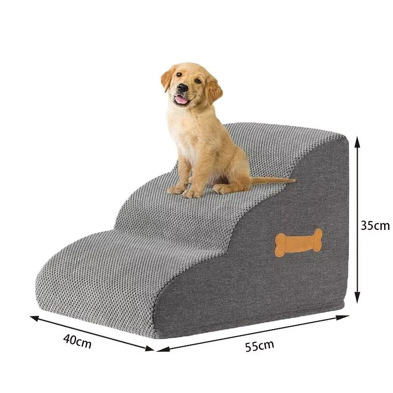 Escaleras/Rampas de Espuma de Alta Densidad para Mascotas, 2/3 Escalones, Antideslizantes, para Perros Mayores con Dolor Articular, Escalera para Sofá/Cama.