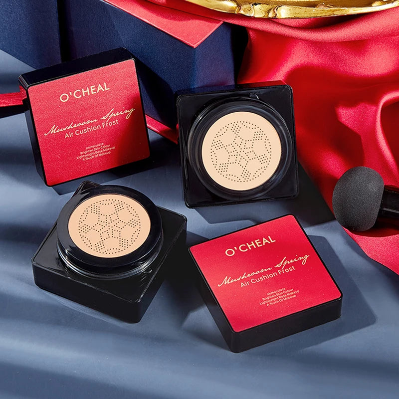 OCHEAL-crema BB con cabeza de hongo, Base de maquillaje facial, corrector, cojín compacto.