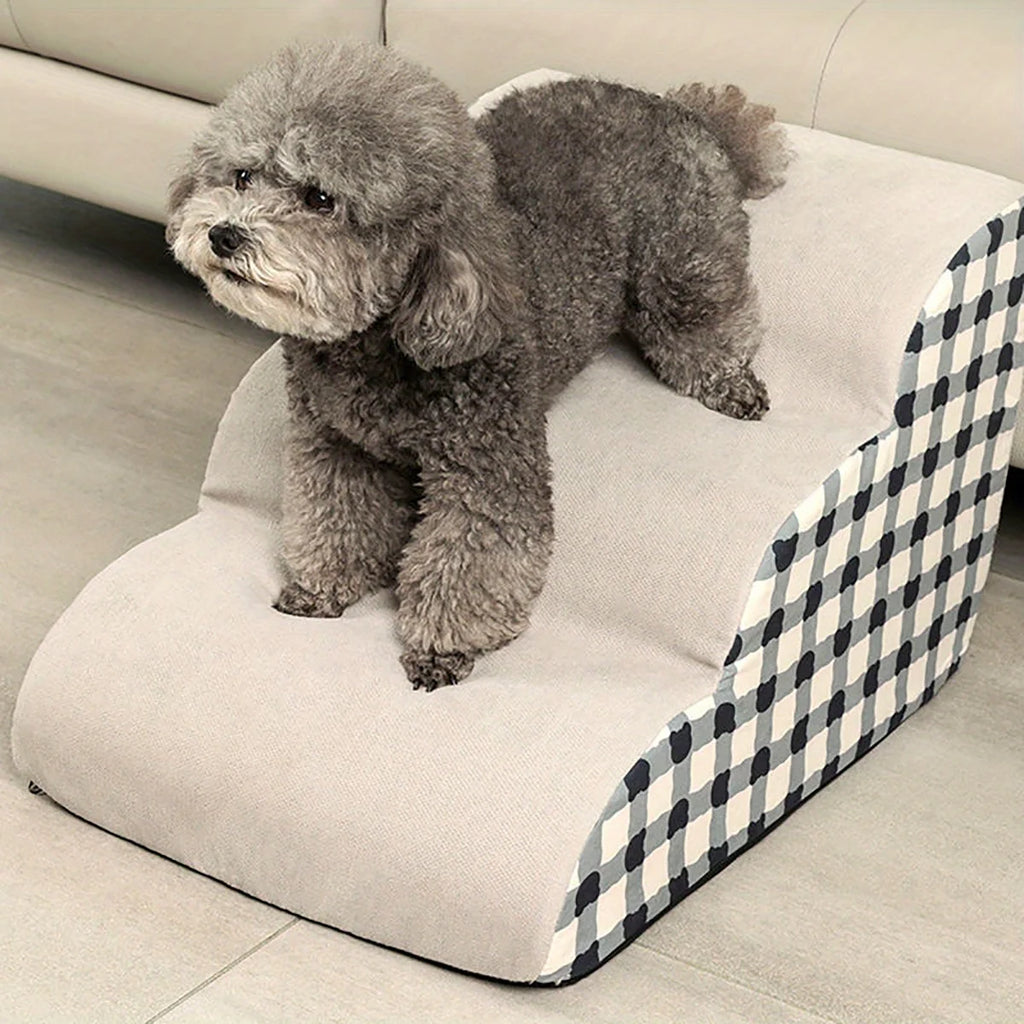 Escaleras/Rampas de Espuma de Alta Densidad para Mascotas, 2/3 Escalones, Antideslizantes, para Perros Mayores con Dolor Articular, Escalera para Sofá/Cama.