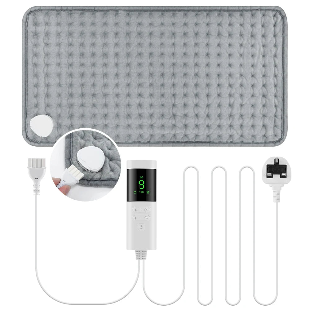 Almohadilla Calefactora Eléctrica 30x60cm | 9 Niveles de Temperatura y 4 Temporizadores