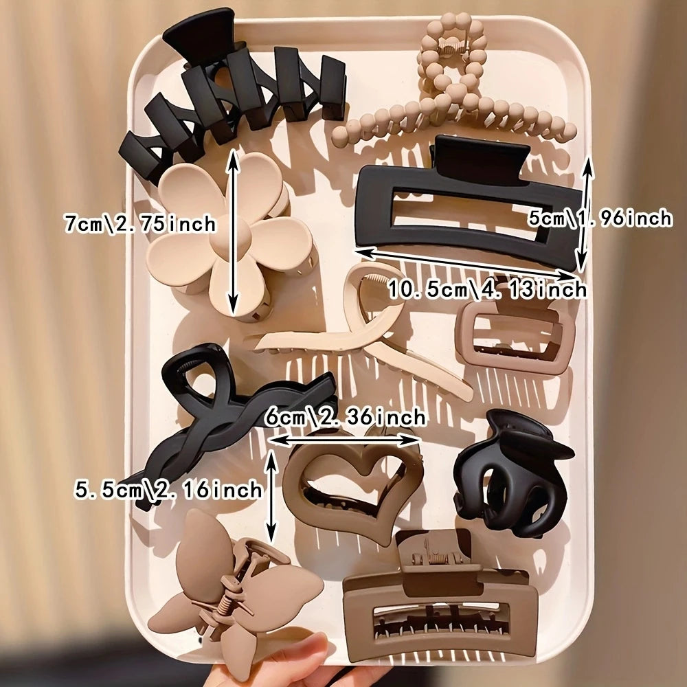11 piezas de garras para el cabello de moda y de alta gama adecuadas para niñas lindas, accesorios para el cabello de mujer de moda.