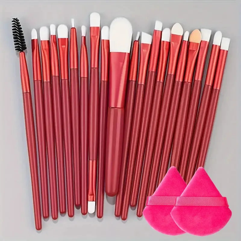 Set de Brochas de Maquillaje de 20 Piezas, Brochas Suaves y Esponjosas para Sombras de Ojos, Base Cosmética, Polvo, Iluminador, Herramienta de Belleza para Principiantes.