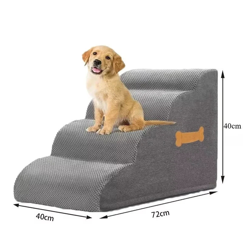 Escaleras/Rampas de Espuma de Alta Densidad para Mascotas, 2/3 Escalones, Antideslizantes, para Perros Mayores con Dolor Articular, Escalera para Sofá/Cama.