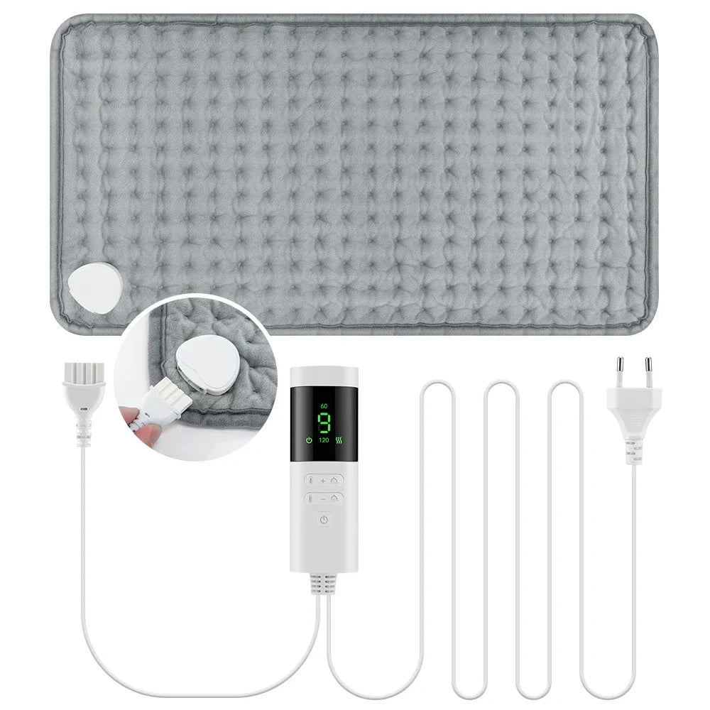 Almohadilla Calefactora Eléctrica 30x60cm | 9 Niveles de Temperatura y 4 Temporizadores