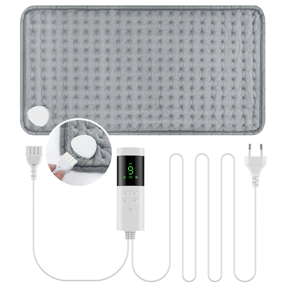 Almohadilla Calefactora Eléctrica 30x60cm | 9 Niveles de Temperatura y 4 Temporizadores