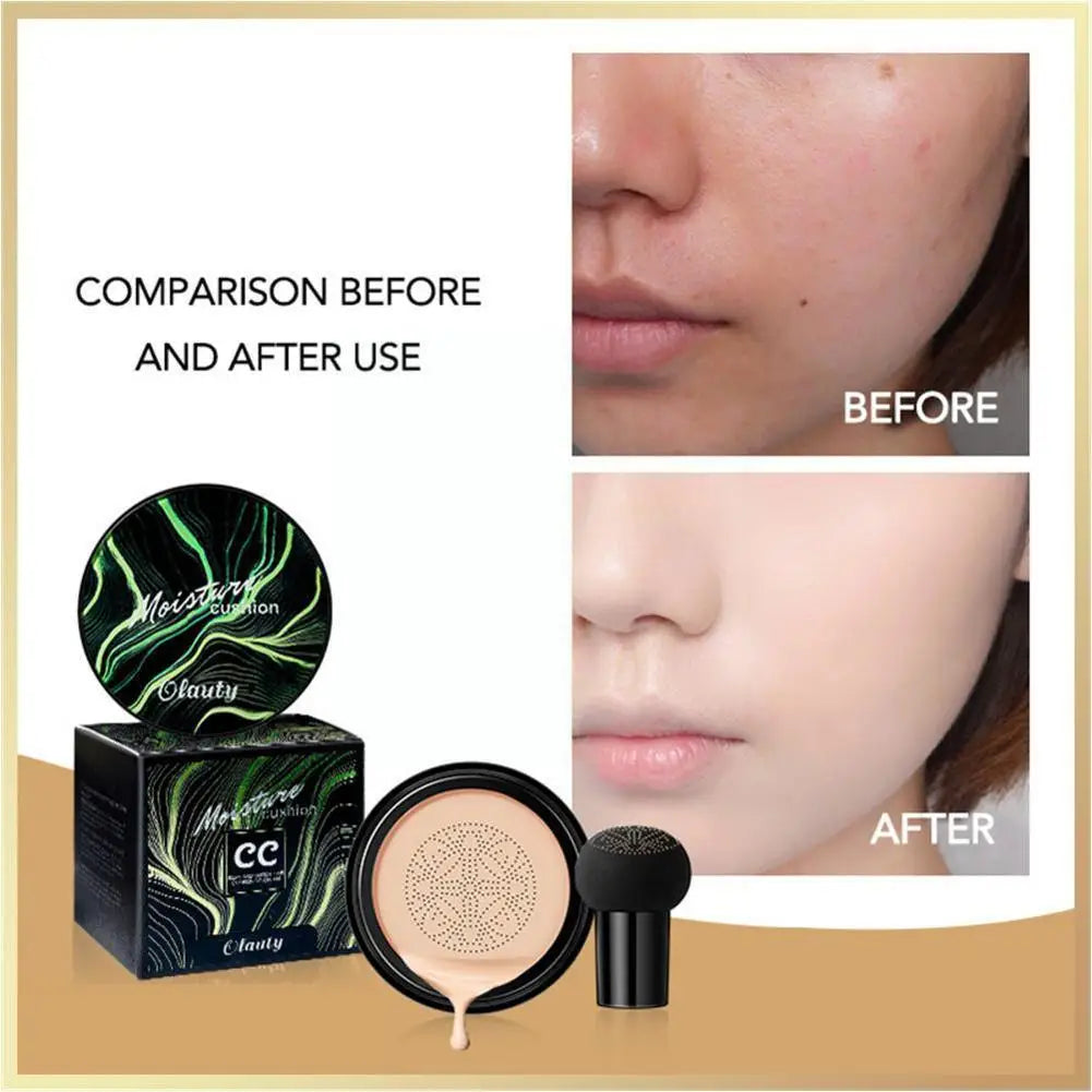 Crema BB CC, Base facial, cojín corrector, Base de seta, maquillaje iluminador resistente al agua, tono iluminador, maquillaje cosmético.