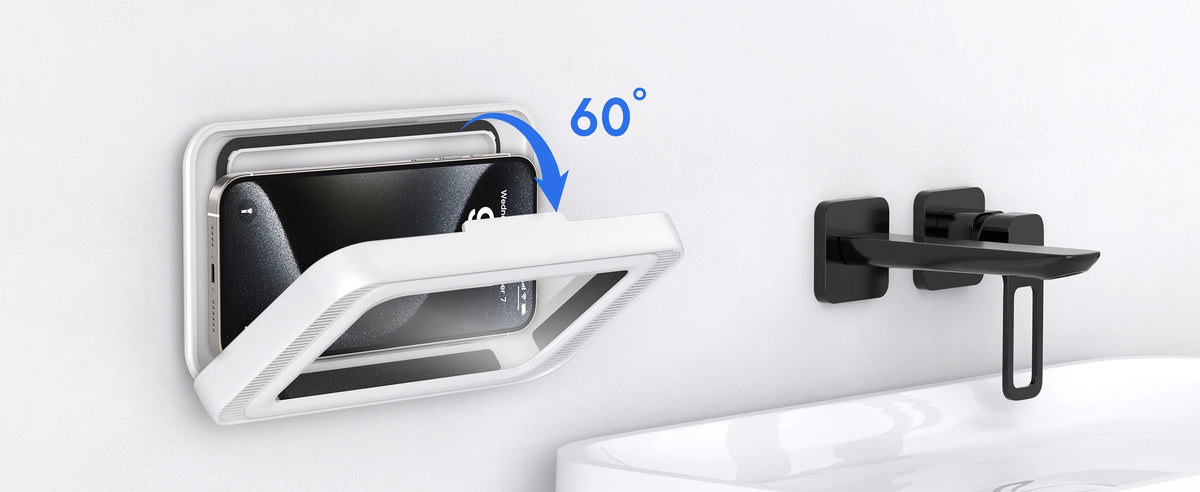 Soporte de Móvil para Ducha con Altavoz | Rotación 480° | Antihumedad
