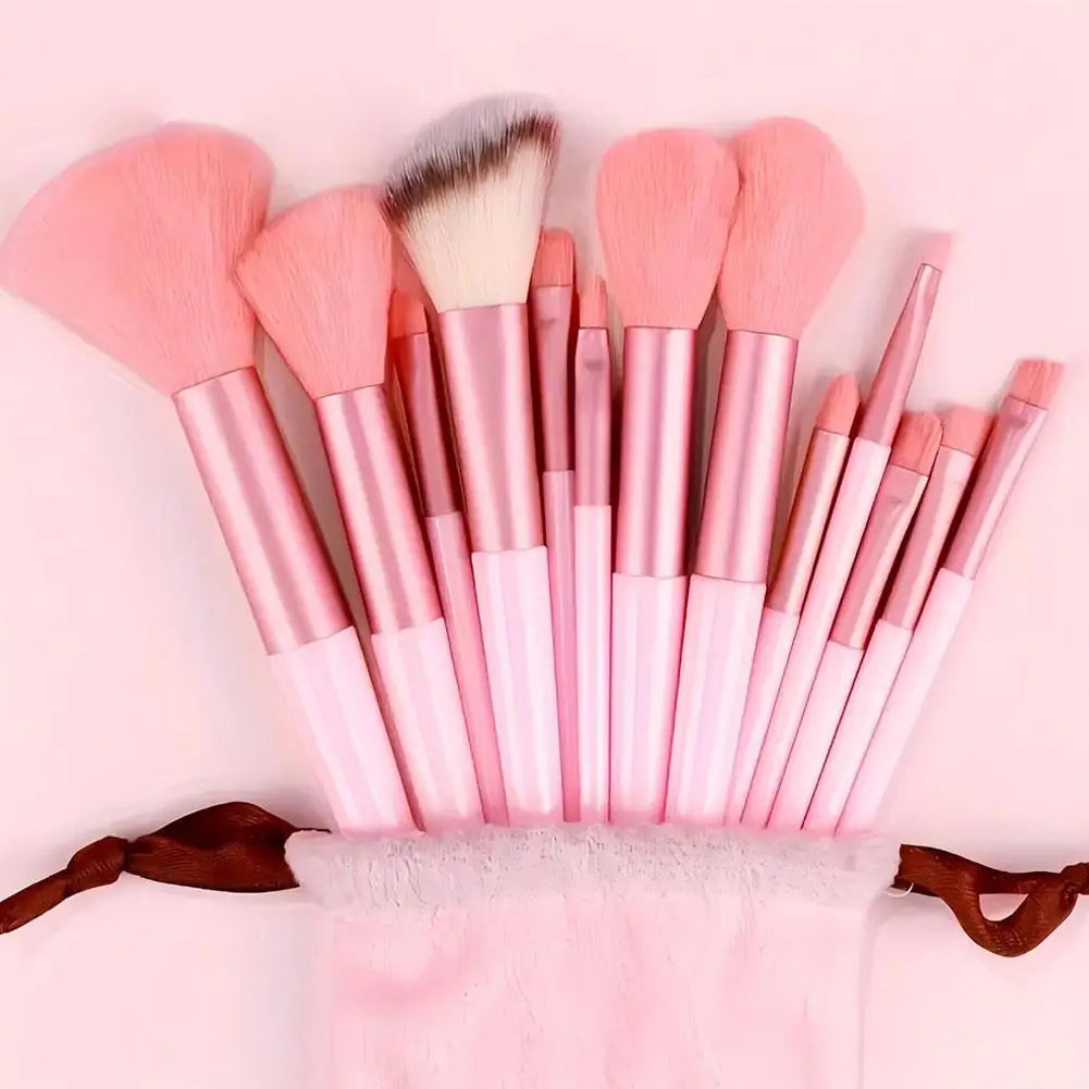 Kit de 33 Piezas de Herramientas de Maquillaje Profesional, Juego de Brochas de Maquillaje Suaves y Esponjosas para Base, Rubor, Cejas y Sombra de Ojos, con Diadema y Muñequera Rosas.