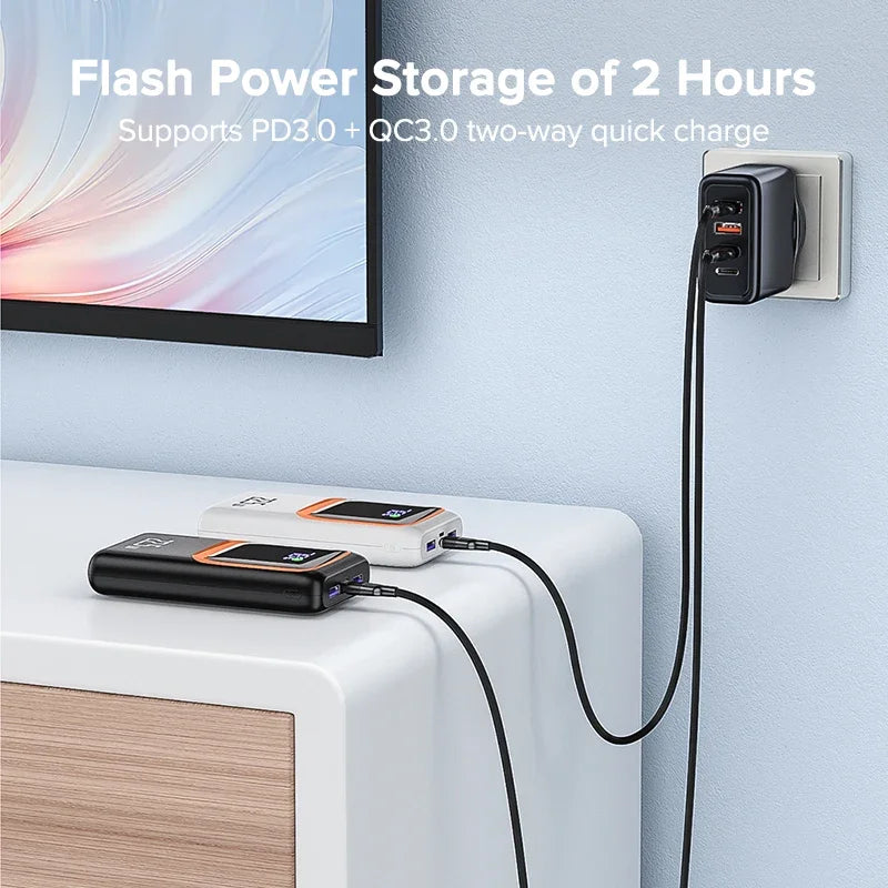 Banco de energía batería externa de gran capacidad PD 22,5 W cargador portátil de carga rápida para Samsung iPhone Xiaomi,QOOVIÇ 20000mAh.
