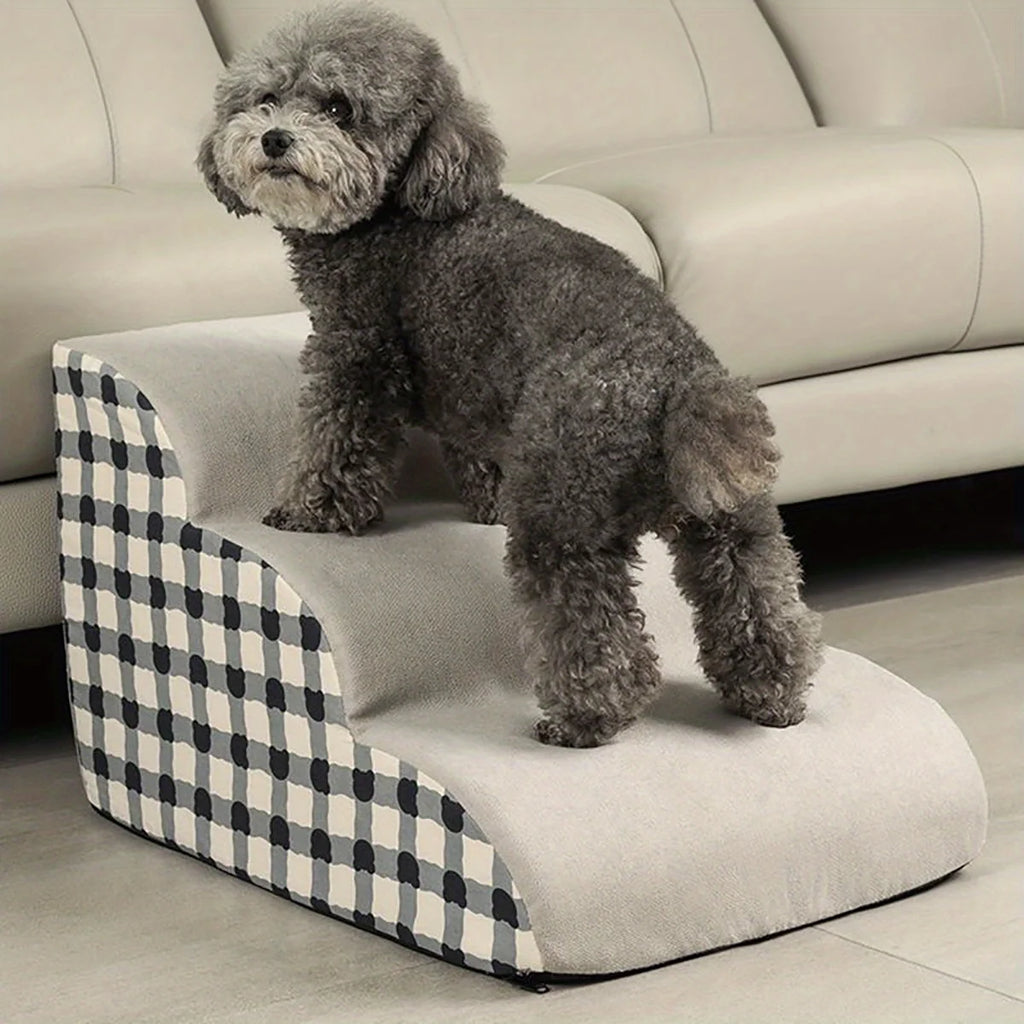 Escaleras/Rampas de Espuma de Alta Densidad para Mascotas, 2/3 Escalones, Antideslizantes, para Perros Mayores con Dolor Articular, Escalera para Sofá/Cama.