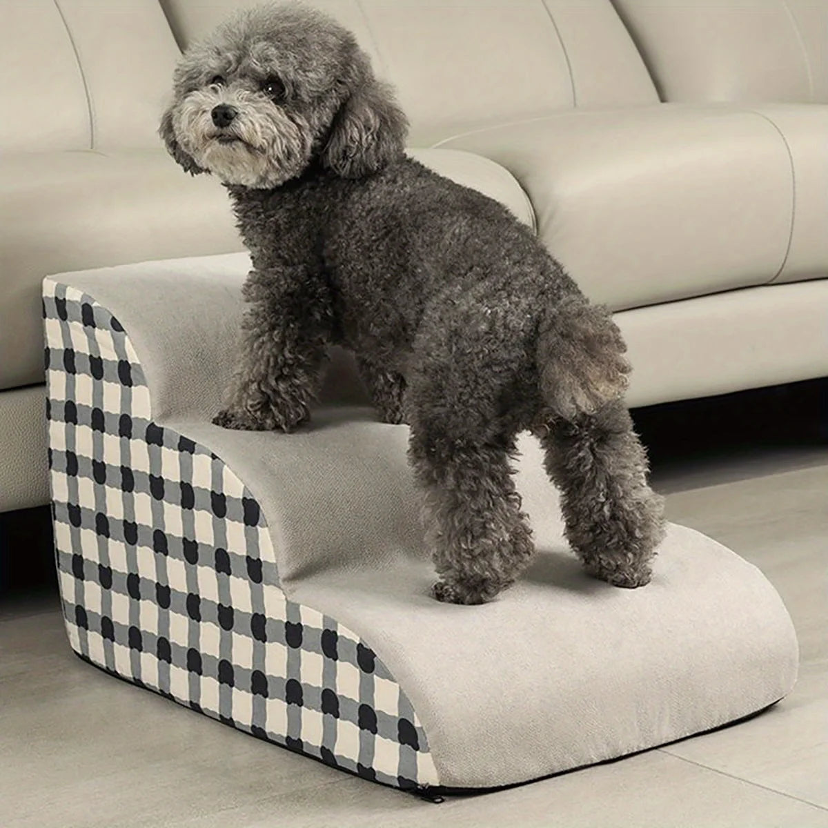 Escaleras/Rampas de Espuma de Alta Densidad para Mascotas, 2/3 Escalones, Antideslizantes, para Perros Mayores con Dolor Articular, Escalera para Sofá/Cama.