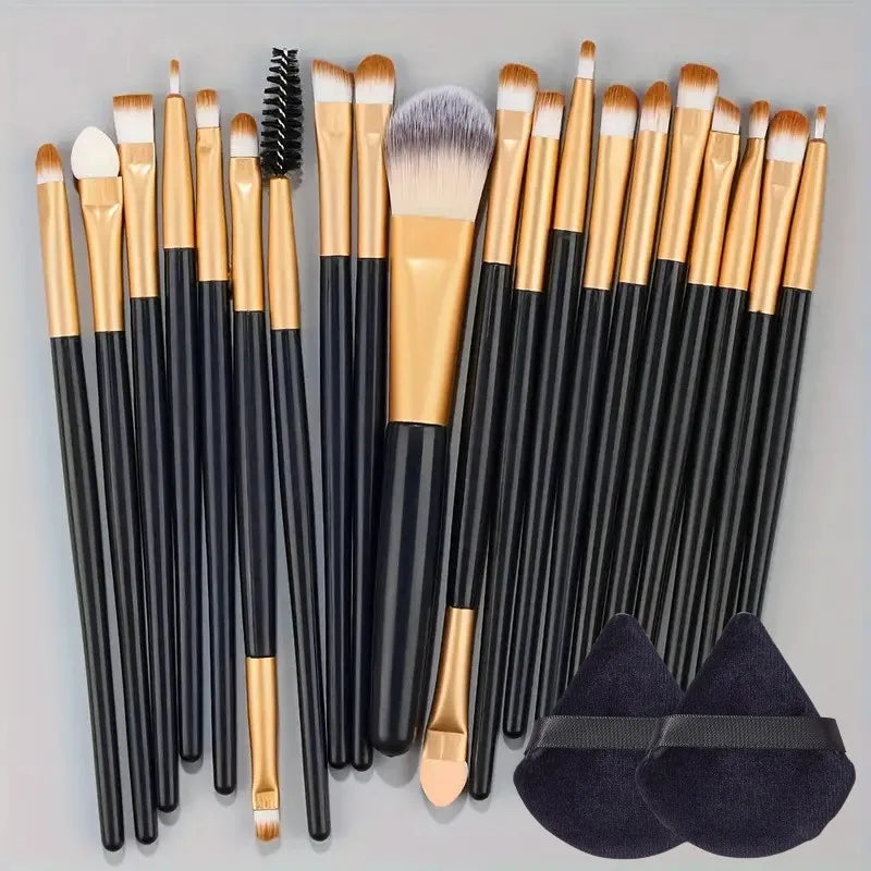 Set de Brochas de Maquillaje de 20 Piezas, Brochas Suaves y Esponjosas para Sombras de Ojos, Base Cosmética, Polvo, Iluminador, Herramienta de Belleza para Principiantes.