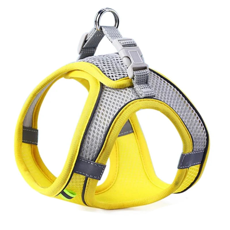 Arnés para perros y gatos, chaleco, conjunto de cuerda para el pecho, arnés ajustable transpirable reflectante para mascotas para perros pequeños y medianos, para caminar al aire libre.