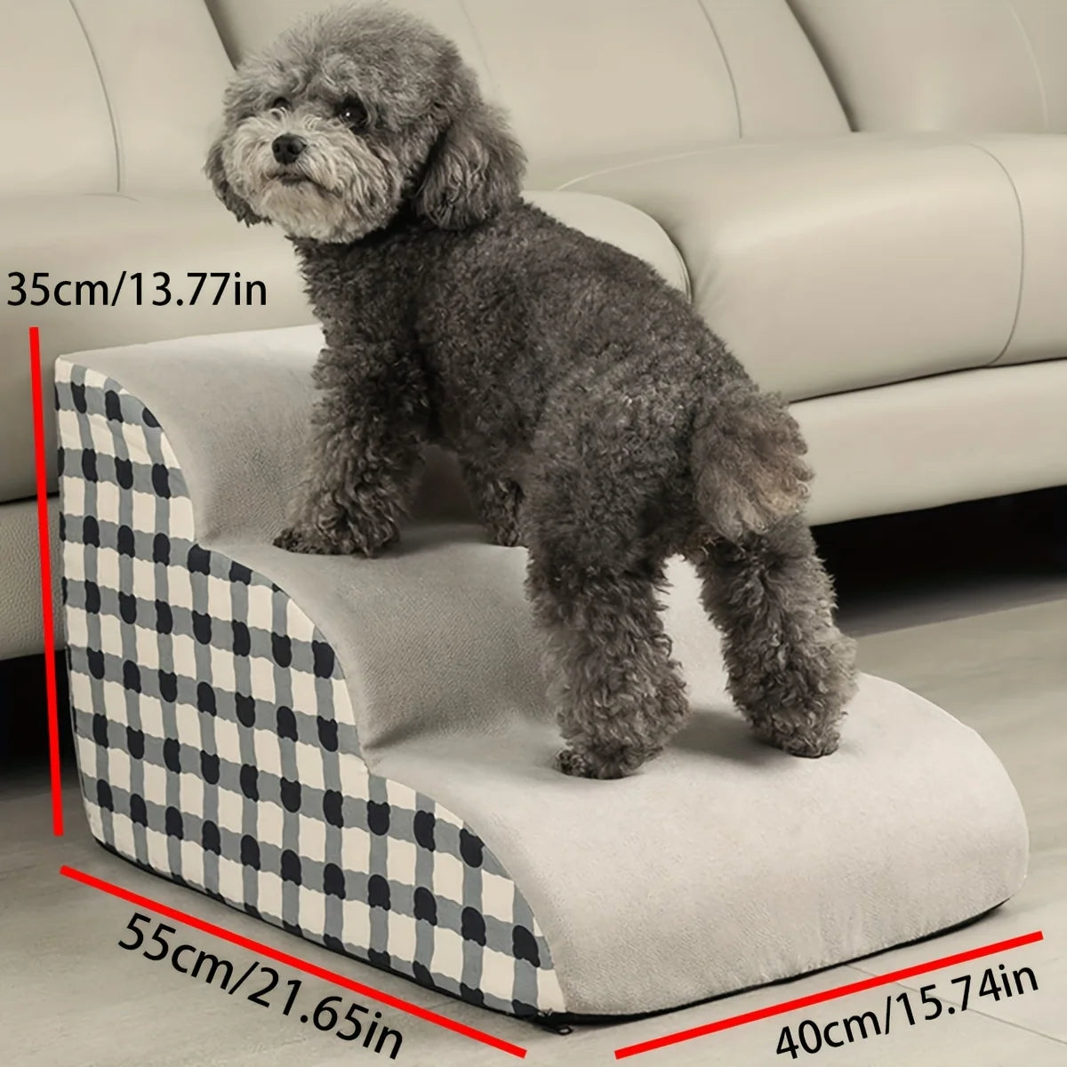 Escaleras/Rampas de Espuma de Alta Densidad para Mascotas, 2/3 Escalones, Antideslizantes, para Perros Mayores con Dolor Articular, Escalera para Sofá/Cama.