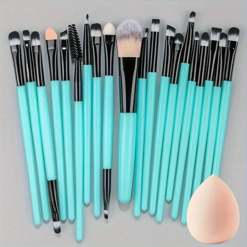 Set de Brochas de Maquillaje de 20 Piezas, Brochas Suaves y Esponjosas para Sombras de Ojos, Base Cosmética, Polvo, Iluminador, Herramienta de Belleza para Principiantes.