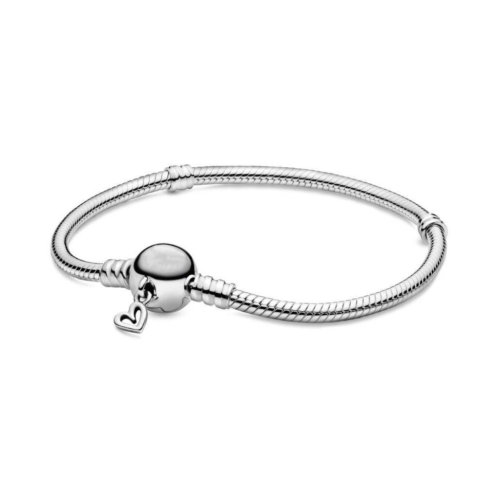Pulsera de cadena de hueso de serpiente de lujo con circonita completa y corazón de plata pura 100% 925%, muy vendida, para mujer, joyería, regalo de fiesta.