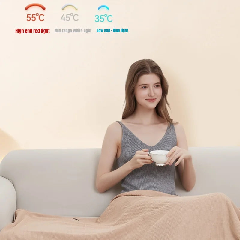 Manta Calefactora Eléctrica USB Portátil | 3 Niveles de Calor y Tejido Suave