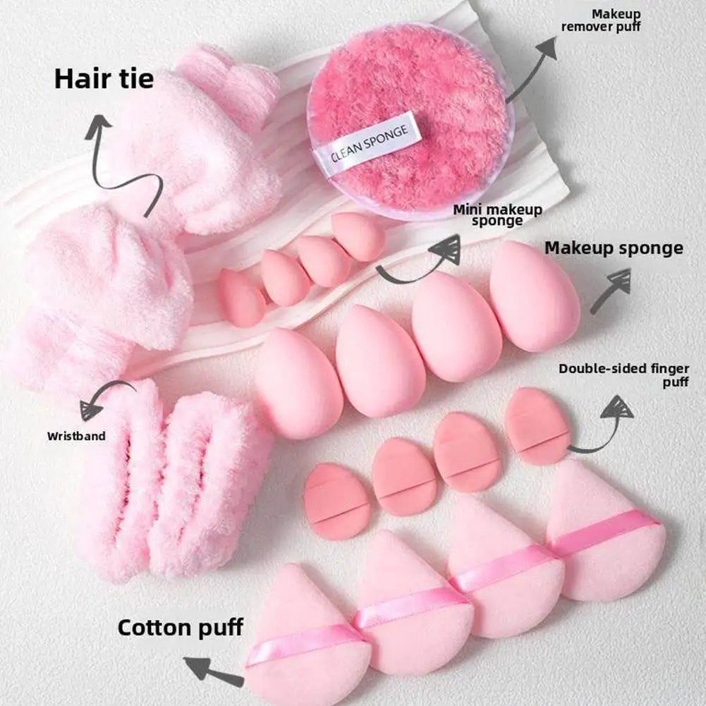 Kit de 33 Piezas de Herramientas de Maquillaje Profesional, Juego de Brochas de Maquillaje Suaves y Esponjosas para Base, Rubor, Cejas y Sombra de Ojos, con Diadema y Muñequera Rosas.