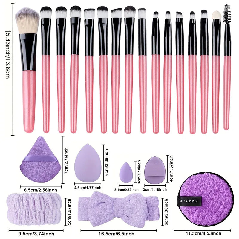 Set de Brochas de Maquillaje de 20 Piezas, Brochas Suaves y Esponjosas para Sombras de Ojos, Base Cosmética, Polvo, Iluminador, Herramienta de Belleza para Principiantes.