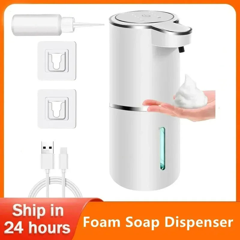 Dispensador de Jabón Automático Sin Contacto, Dispensador de Jabón Espumoso de 380 ml, Recargable por USB, Eléctrico, 4 Niveles, Producto Ecológico.