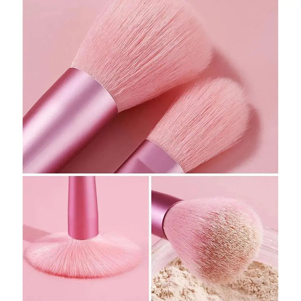 Kit de 33 Piezas de Herramientas de Maquillaje Profesional, Juego de Brochas de Maquillaje Suaves y Esponjosas para Base, Rubor, Cejas y Sombra de Ojos, con Diadema y Muñequera Rosas.