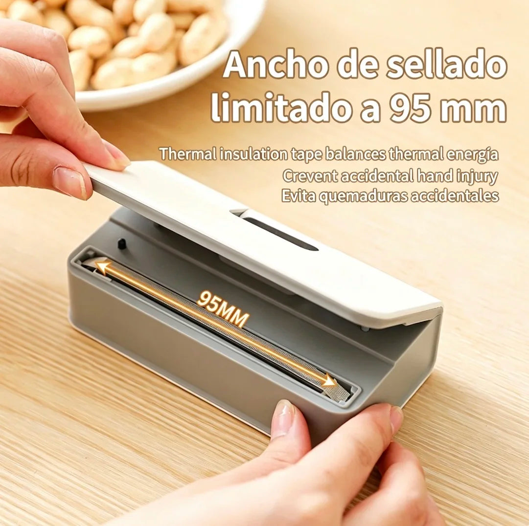 Sellador Térmico Portátil 2 en 1 con Pantalla LED y Carga USB-C