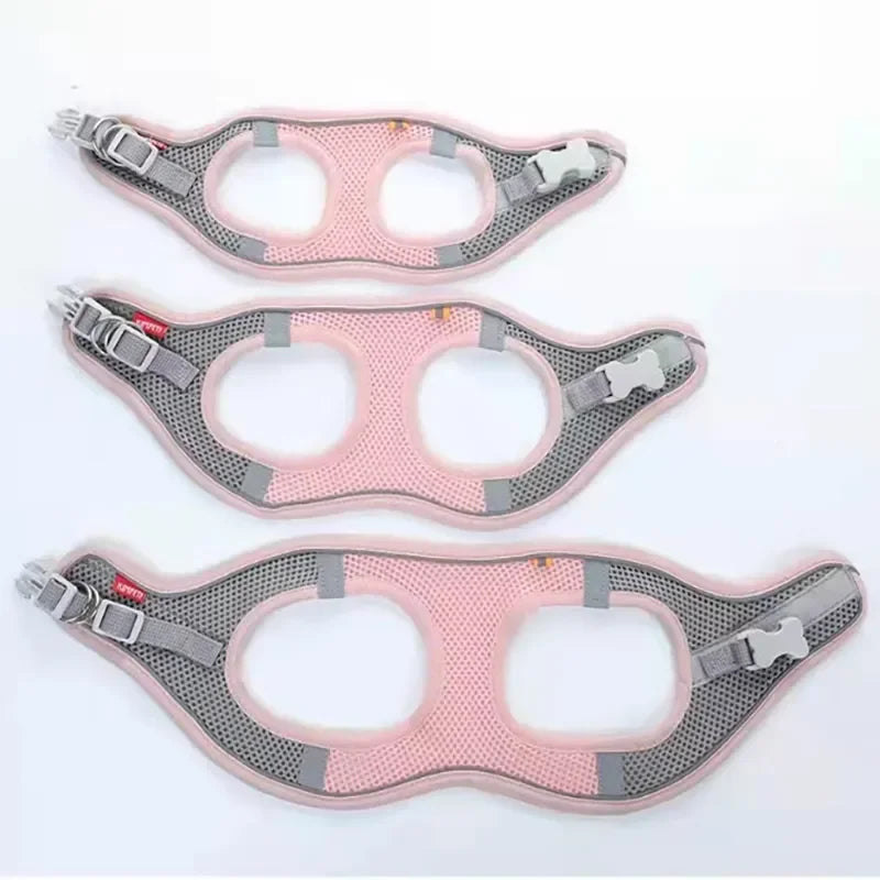 Arnés para perros y gatos, chaleco, conjunto de cuerda para el pecho, arnés ajustable transpirable reflectante para mascotas para perros pequeños y medianos, para caminar al aire libre.