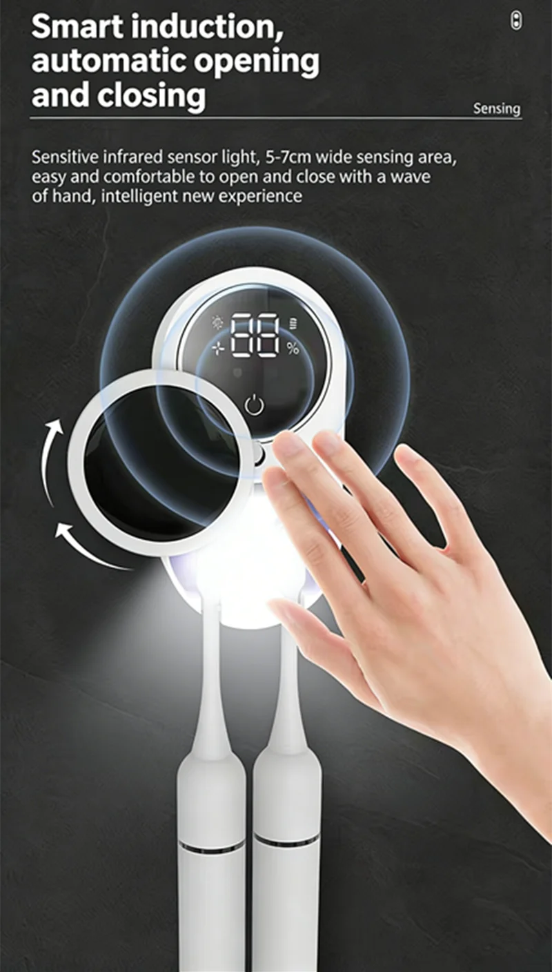 Esterilizador UV Portátil para Cepillos de Dientes con Pantalla LED
