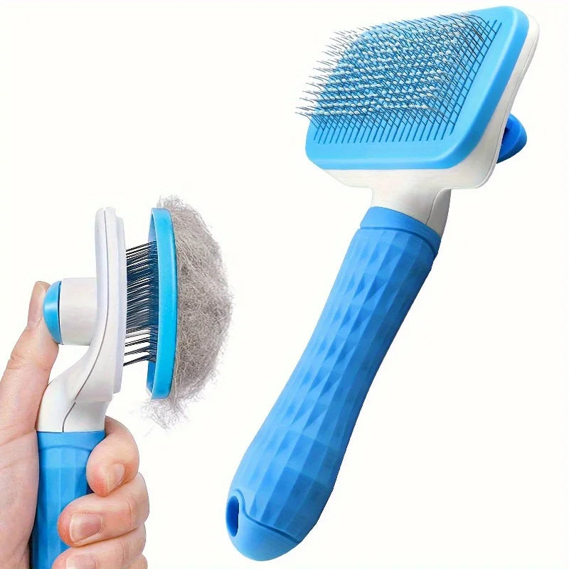 Cepillo autolimpiante para gatos y perros, cepillo de belleza amigable con la piel de las mascotas, para eliminar el pelo de perros y gatos.