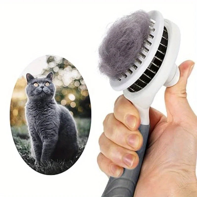 Cepillo autolimpiante para gatos y perros, cepillo de belleza amigable con la piel de las mascotas, para eliminar el pelo de perros y gatos.