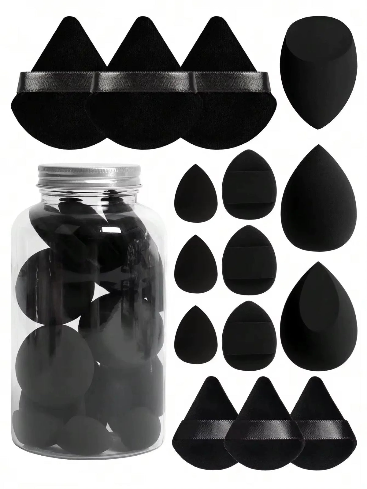 Esponja de maquillaje para mujer, esponjas para base cosmética, licuadora, huevos de belleza en polvo, accesorios de maquillaje, herramientas de maquillaje, 12/15 Uds.