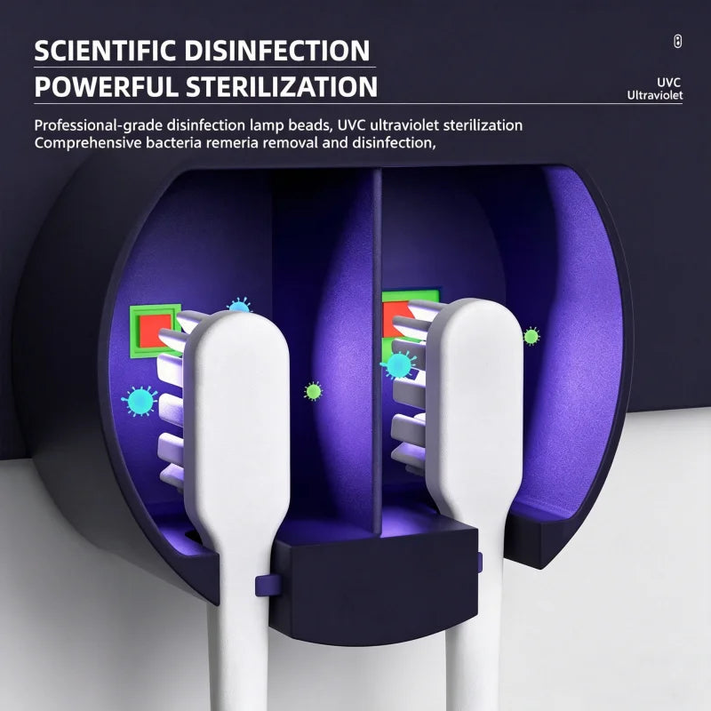 Esterilizador UV Portátil para Cepillos de Dientes con Pantalla LED