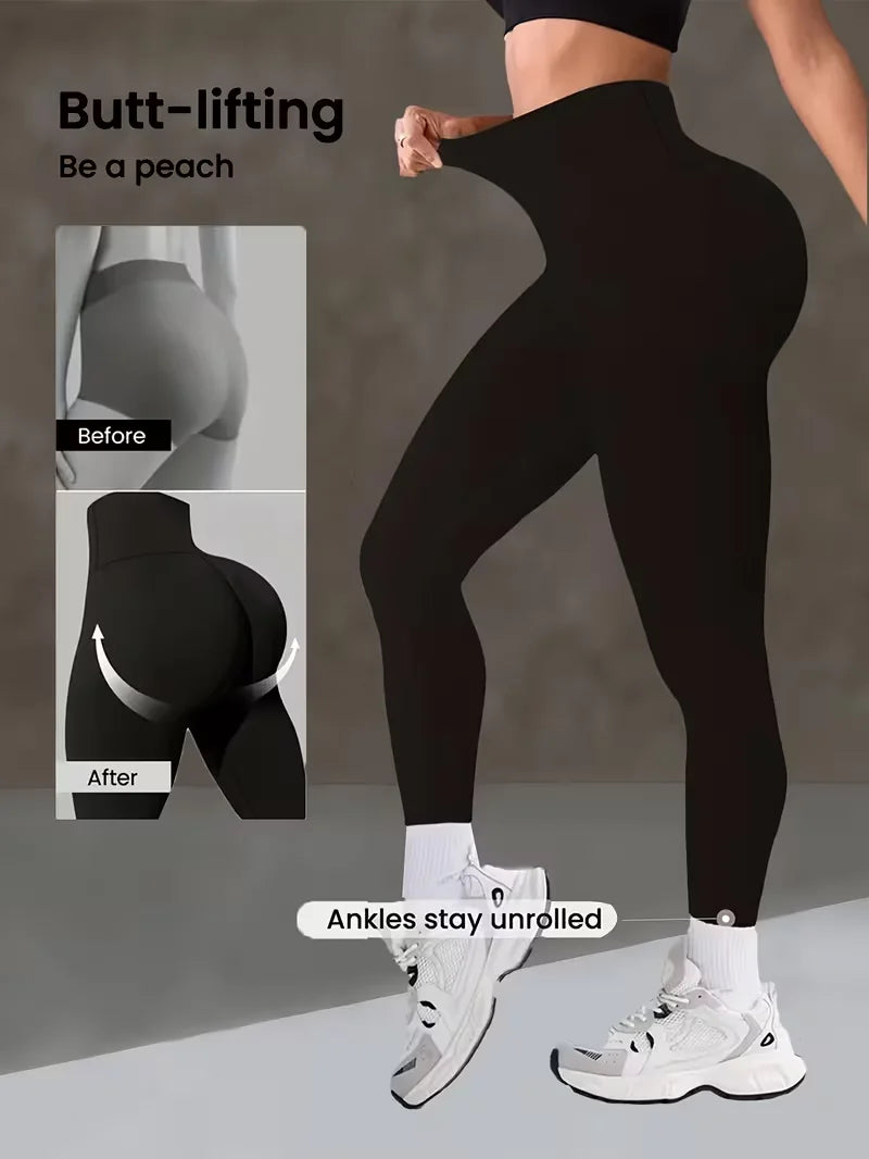 Pantalones de Yoga de Cintura Alta para Mujer, Leggings con Cintura Ancha y Efecto Levanta Glúteos, Pantalones Deportivos Ajustables para Correr, Gimnasio.