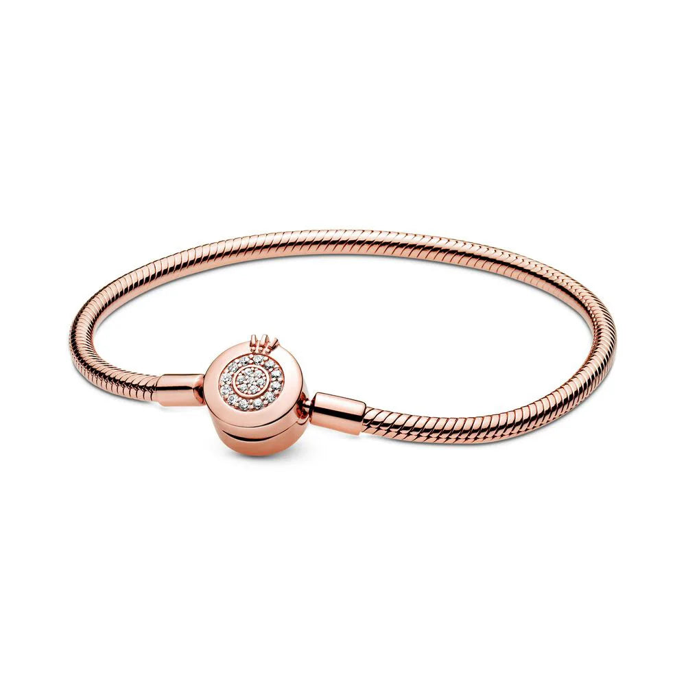 Pulsera de Plata de Ley 925 con Forma de Corazón, Diseño Circular y Moderno, para Mujer, Regalo de Cumpleaños.