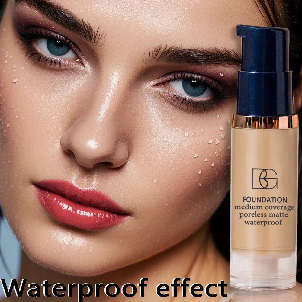 Base líquida resistente al agua de cobertura completa, esponja de polvo Triangular negro, acabado mate de larga duración, cubierta de círculo oscuro y imperfecciones, 2 uds.