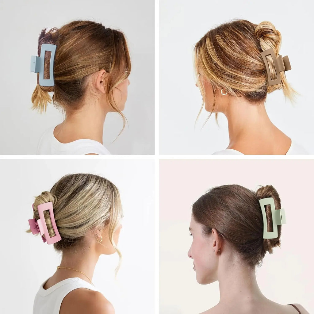 7 Uds. Pinzas en forma de garra para el pelo cuadradas medianas de 3,4 "para mujer, pelo grueso y fino, pinzas de mandíbula de plátano mate de sujeción fuerte, accesorios para el cabello.