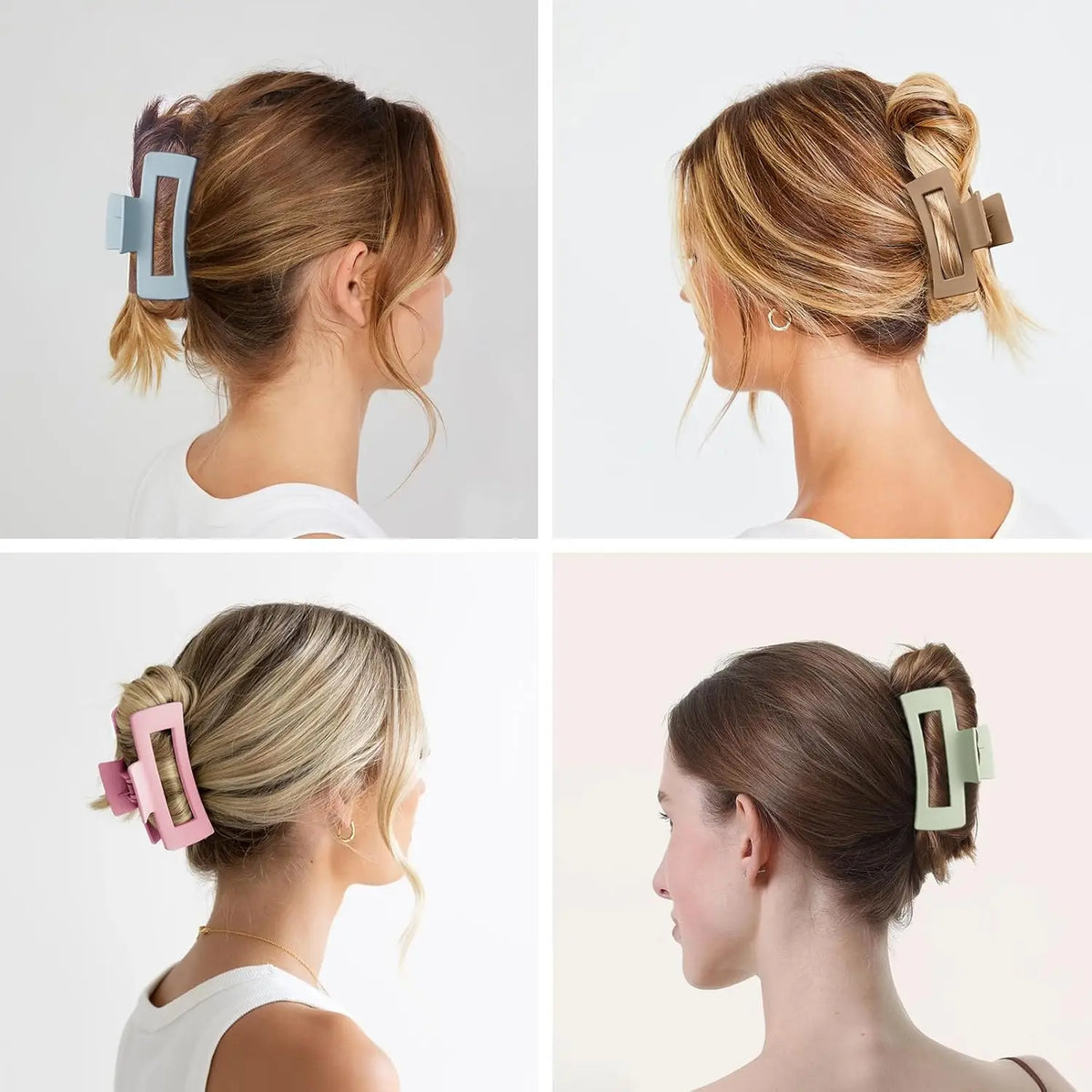 7 Uds. Pinzas en forma de garra para el pelo cuadradas medianas de 3,4 "para mujer, pelo grueso y fino, pinzas de mandíbula de plátano mate de sujeción fuerte, accesorios para el cabello.