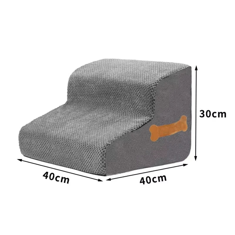 Escaleras/Rampas de Espuma de Alta Densidad para Mascotas, 2/3 Escalones, Antideslizantes, para Perros Mayores con Dolor Articular, Escalera para Sofá/Cama.
