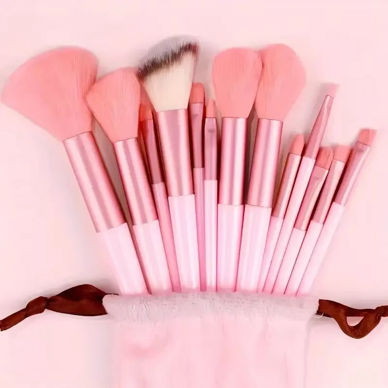 Kit de 33 Piezas de Herramientas de Maquillaje Profesional, Juego de Brochas de Maquillaje Suaves y Esponjosas para Base, Rubor, Cejas y Sombra de Ojos, con Diadema y Muñequera Rosas.