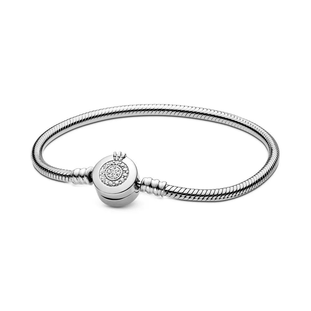 Pulsera de Plata de Ley 925 con Forma de Corazón, Diseño Circular y Moderno, para Mujer, Regalo de Cumpleaños.