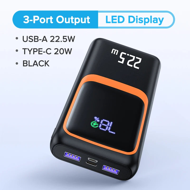 Banco de energía batería externa de gran capacidad PD 22,5 W cargador portátil de carga rápida para Samsung iPhone Xiaomi,QOOVIÇ 20000mAh.
