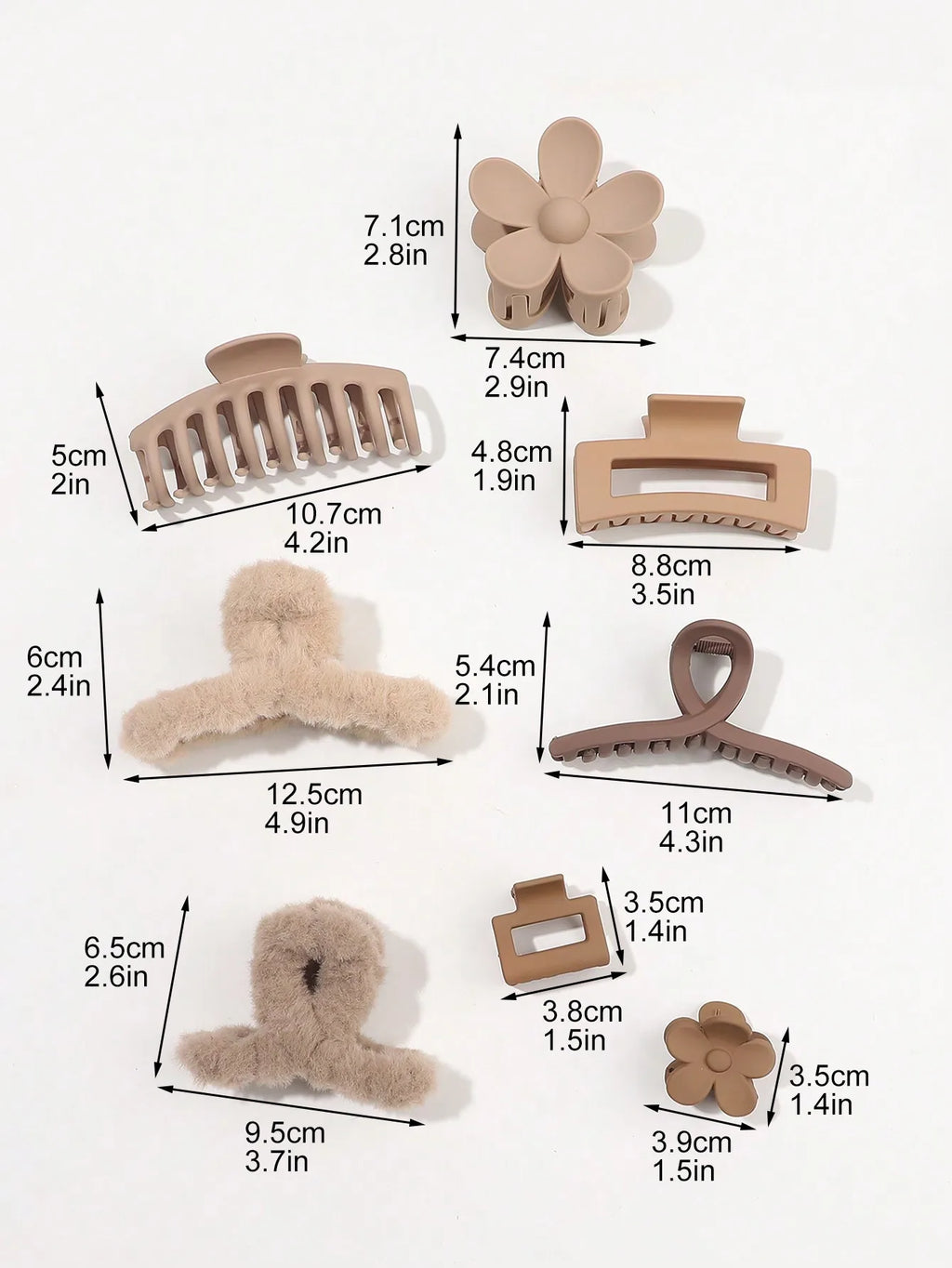 8 Uds Otoño Invierno accesorios para el cabello de moda rosa para mujeres pinzas para el cabello grandes de 4,9 pulgadas, Clip de plátano mate, Clip de mandíbula de sujeción fuerte.