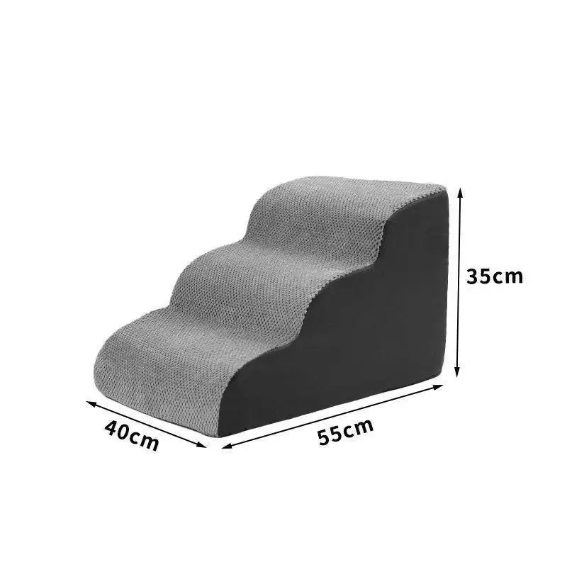 Escaleras/Rampas de Espuma de Alta Densidad para Mascotas, 2/3 Escalones, Antideslizantes, para Perros Mayores con Dolor Articular, Escalera para Sofá/Cama.