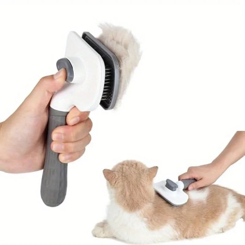 Cepillo autolimpiante para gatos y perros, cepillo de belleza amigable con la piel de las mascotas, para eliminar el pelo de perros y gatos.