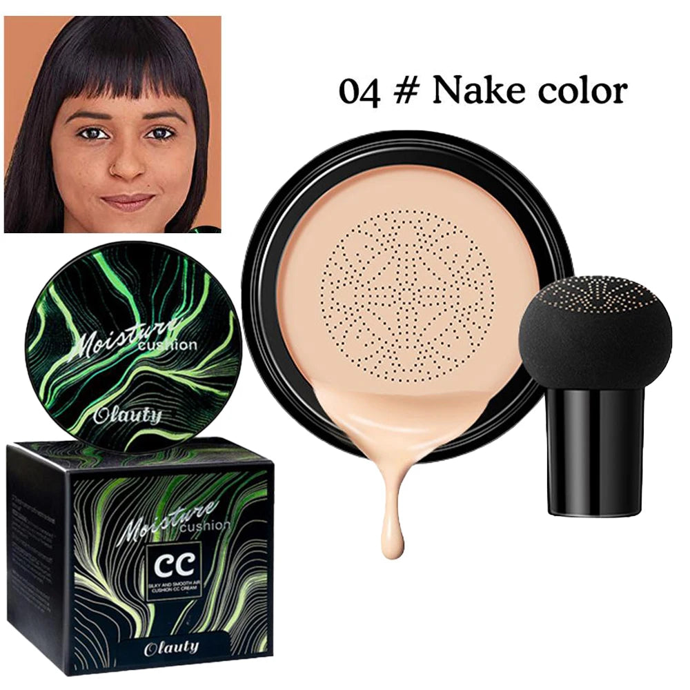 Crema BB CC, Base facial, cojín corrector, Base de seta, maquillaje iluminador resistente al agua, tono iluminador, maquillaje cosmético.