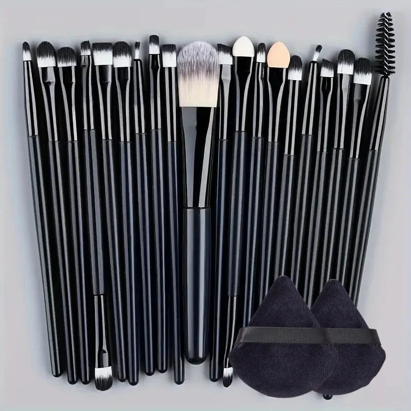 Set de Brochas de Maquillaje de 20 Piezas, Brochas Suaves y Esponjosas para Sombras de Ojos, Base Cosmética, Polvo, Iluminador, Herramienta de Belleza para Principiantes.