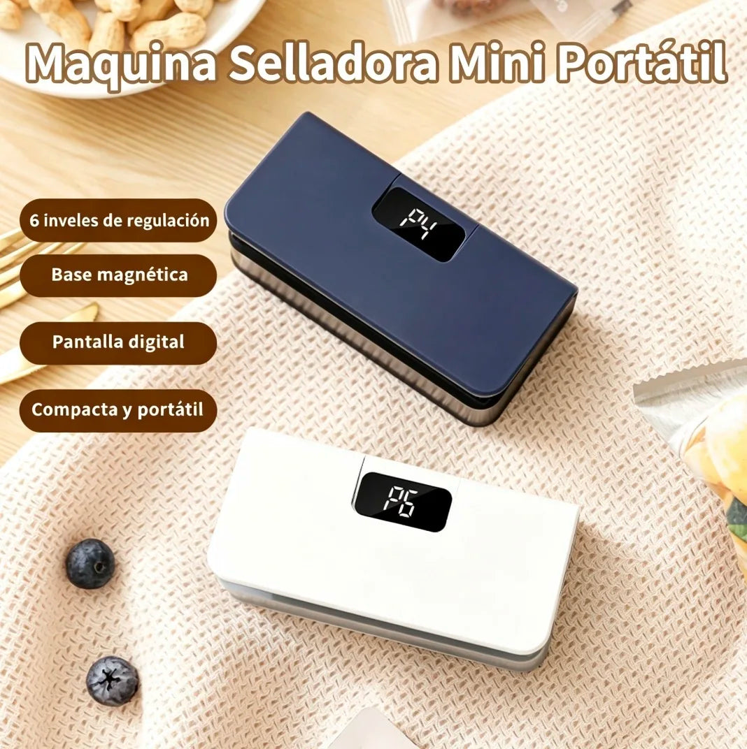 Sellador Térmico Portátil 2 en 1 con Pantalla LED y Carga USB-C