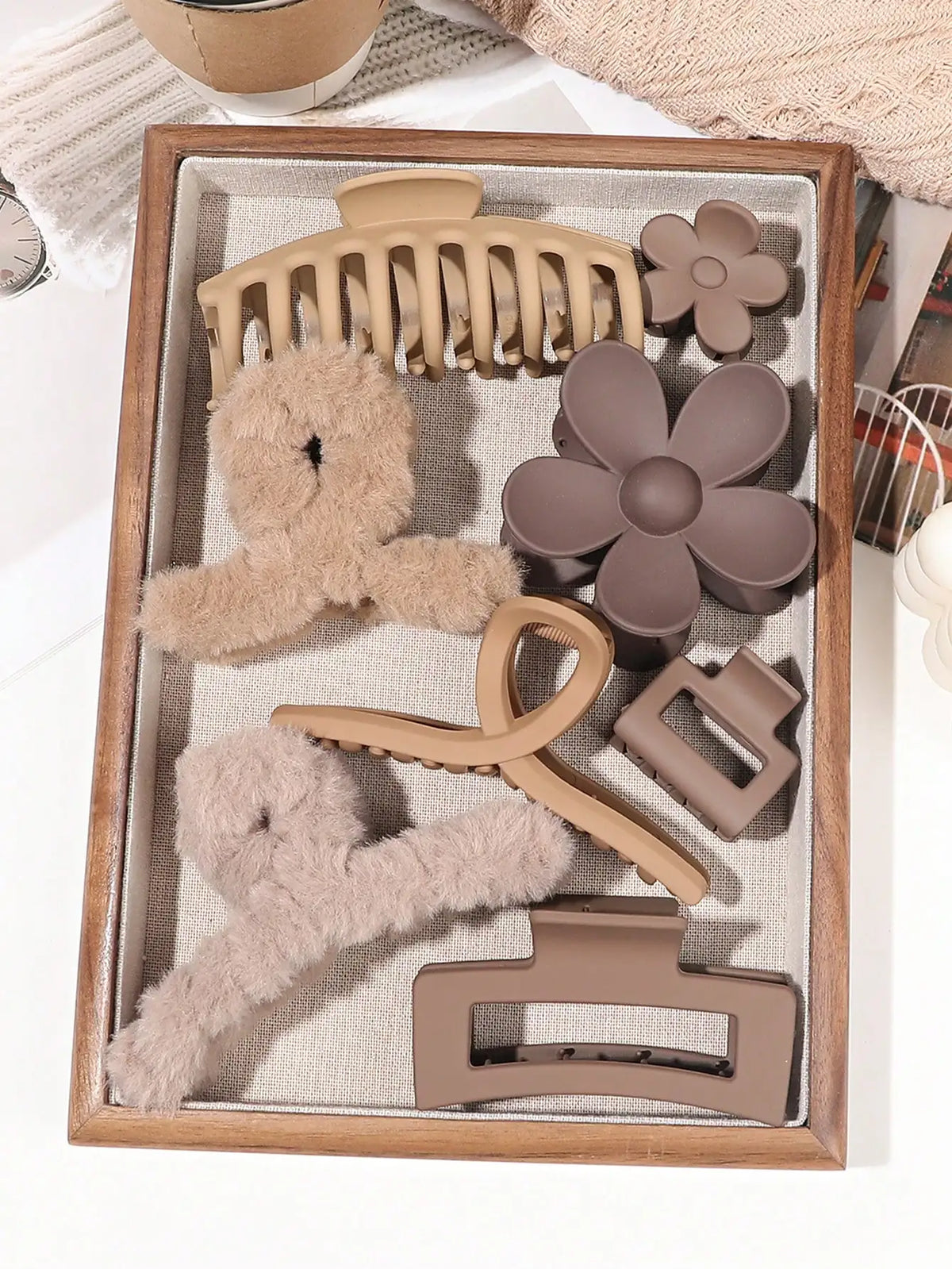 8 Uds Otoño Invierno accesorios para el cabello de moda rosa para mujeres pinzas para el cabello grandes de 4,9 pulgadas, Clip de plátano mate, Clip de mandíbula de sujeción fuerte.