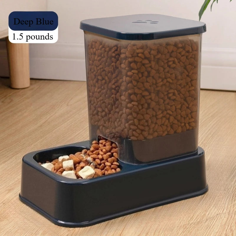 Comedero automático para perros y gatos con bebedero, juego de cuencos y bebederos para comida para mascotas, Control inteligente de porciones para perros y gatos, sin batería.